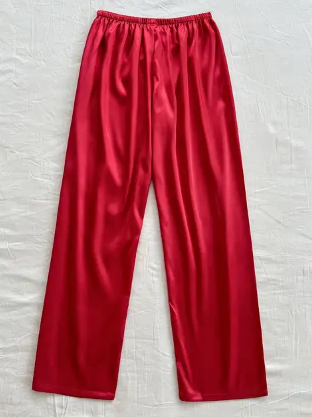 Red Satin Pajama Pants